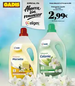 Gadis IFA SABE Detergente Líquido Marsella o Colonia oferta