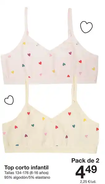 Zeeman Top corto infantil oferta