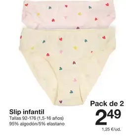 Zeeman Slip infantil oferta
