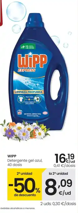 WIPP Detergente gel azul, 40 dosis