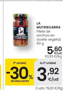 Aliprox LA MUTRIKUARRA Filete de anchoa en aceite vegetal oferta