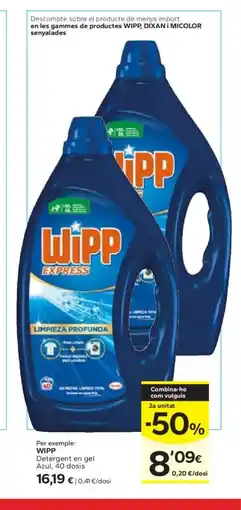 Caprabo WIPP Detergent en gel Azul, 40 dosis oferta