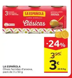 Caprabo LA ESPAÑOLA Olives farcides d'anxova oferta