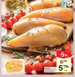 Caprabo EROSKI Pit de pollastre, envàs familiar oferta