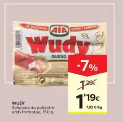 Caprabo WUDY Salsitxes de pollastre amb formatge oferta