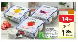Caprabo LA FAGEDA logurt desnatat natural, amb gust de llimona o amb gust de maduixa oferta