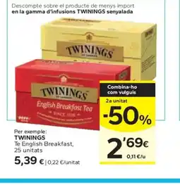 Caprabo TWININGS Te English Breakfast oferta