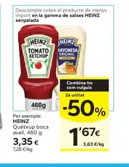 Caprabo HEINZ Quètxup boca avall oferta