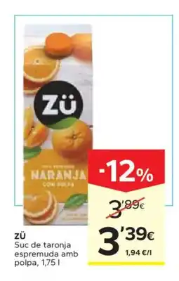 Caprabo Suc de taronja espremuda amb polpa oferta