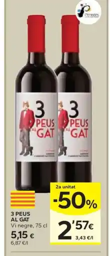 Caprabo 3 PEUS AL GAT Vi negre oferta