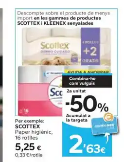 Caprabo SCOTTEX Paper higiènic, 16 rotlles oferta