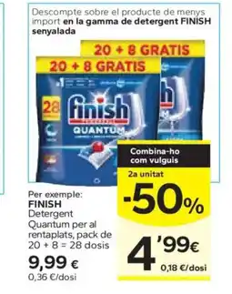 Caprabo FINISH Detergent Quantum per al rentaplats oferta