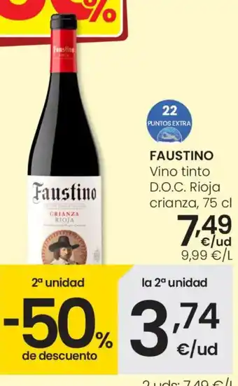 FAUSTINO Vino tinto D.O.C. Rioja crianza