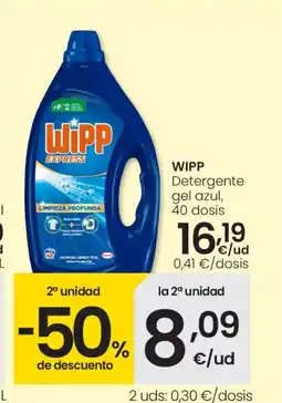 Eroski WIPP Detergente gel azul 40 dosis oferta