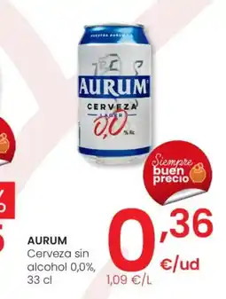 Eroski AURUM Cerveza sin alcohol 0,0%, oferta
