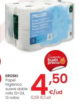 Eroski EROSKI Papel higiénico suave doble rollo oferta