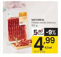 Eroski MATORRAL Paleta cerdo blanco oferta