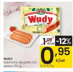 Eroski WUDY Salchicha de pollo con queso oferta