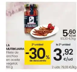 Eroski LA MUTRIKUARRA Filete de anchoa en aceite vegetal oferta