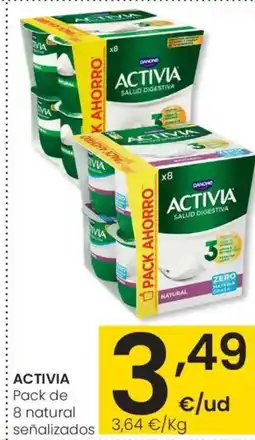 Eroski ACTIVIA Pack de : 8 natural señalizados oferta
