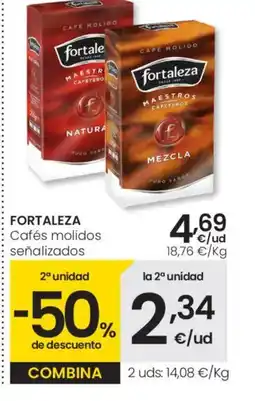 Eroski FORTALEZA Cafés molidos señalizados oferta