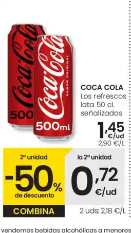 Eroski COCA COLA Los refrescos lata oferta