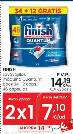 Eroski FINISH Lavavajillas máquina Quantum oferta