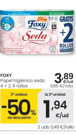 Eroski FOXY Papel higiénico seda 4+2,6 rollos oferta