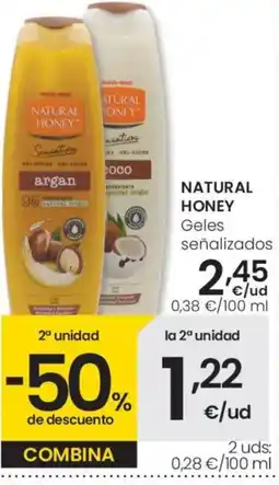 Eroski NATURAL HONEY Geles señalizados oferta