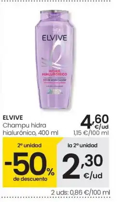 Eroski ELVIVE Champu hidra hialurónico oferta