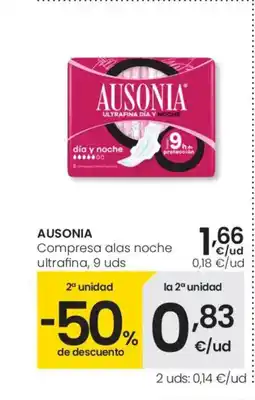 Eroski AUSONIA Compresa alas noche ultrafina oferta