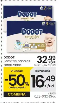 Eroski DODOT Sensitive pañales señalizados oferta