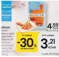 Eroski Eroski - salmón ahumado reducido sal duo p-2 oferta