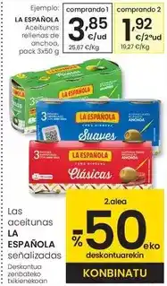 Eroski La española - aceitunas rellenas de anchoa oferta