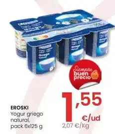 Eroski Eroski - yogur griego natural oferta