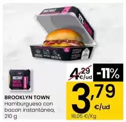 Eroski Brooklyn town - hamburguesa con bacon instantánea oferta