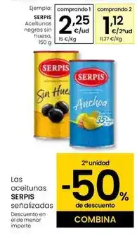 Eroski Serpis - aceitunas negras sin hueso oferta