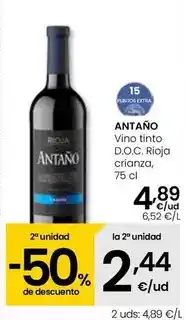 Eroski De antaño - vino tinto d.o.c. rioja crianza oferta