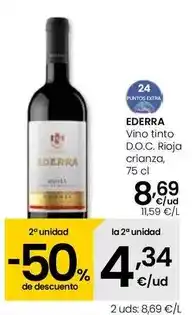 Eroski Ederra - vino tinto d.o.c. rioja crianza oferta