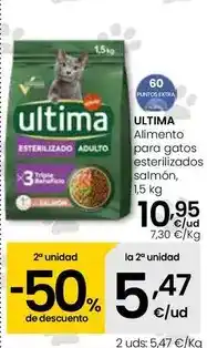Eroski Última - alimento para gatos esterilizados salmón oferta