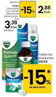 Eroski Vicks - caramelos con mentol refrescante doble accion oferta