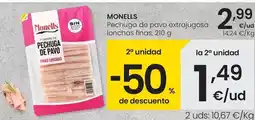 Eroski Monells - pechuga de pavo extrajugosa lonchas finas oferta