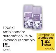 Eroski Eroski - ambientador automático relax lavanda, recambio oferta