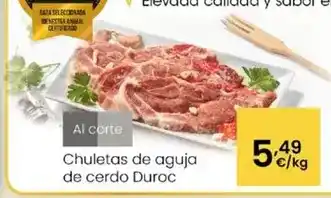 Eroski Chuletas de aguja de cerdo duroc oferta