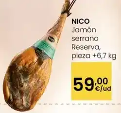 Eroski Nico - jamón serrano reserva oferta