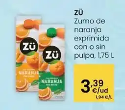 Eroski Zü - zumo de naranja exprimida con o sin pulpa oferta