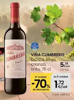 Eroski Viña cumbrero - d.o.ca. rioja crianza, tinto oferta