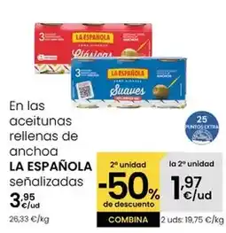 Eroski La española - en las aceitunas rellenas de anchoa oferta