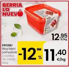 Eroski Eroski - costillas de cerdo bbq oferta