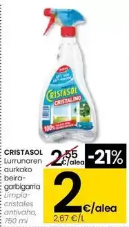 Eroski Cristasol - limpia-cristales antivaho oferta